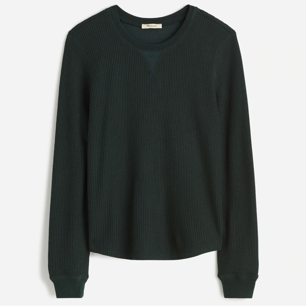 Madewell long sleeve t-shirt in forest green.